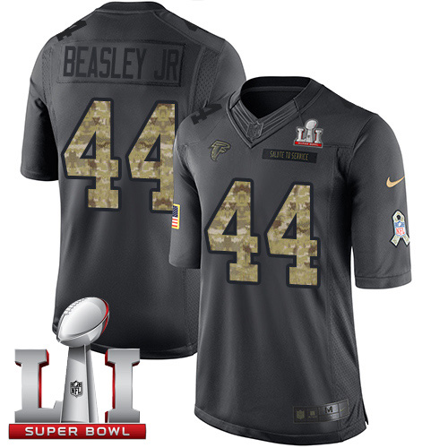 Nike Falcons #44 Vic Beasley Jr Black Super Bowl LI 51 Men's Stitched NFL Limited 2016 Salute To Service Jersey - Click Image to Close